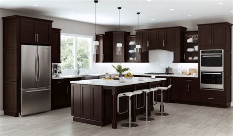 espresso shaker kitchen cabinets